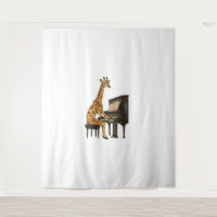 Schattigee Giraffe Spelen Piano Giraffes Musicus M