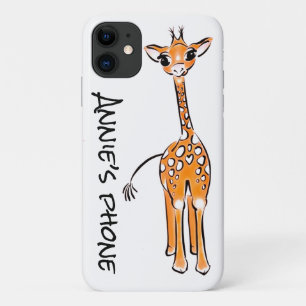 Schattigee Giraffe tekening iPhone 11 Hoesje