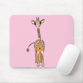 Schattigee giraffe tekening roze muismat (Met muis)