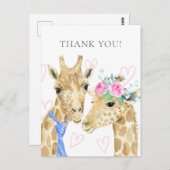 Schattigee giraffe thema dank u briefkaart (Voorkant / Achterkant)