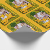 Schattigee Giraffe Verjaardag Foto Cadeaupapier (Hoek)