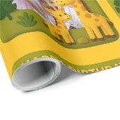 Schattigee Giraffe Verjaardag Foto Cadeaupapier (Rol Hoek)