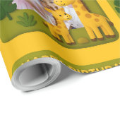 Schattigee Giraffe Verjaardag Foto Cadeaupapier (Rol Hoek)