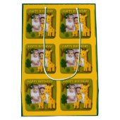 Schattigee Giraffe Verjaardag Foto Medium Cadeauzakje (Achterkant)