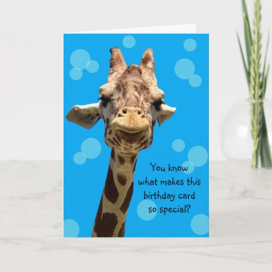 Schattigee Giraffe Verjaardag Kaart voor iedereen (Voorkant)