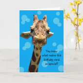 Schattigee Giraffe Verjaardag Kaart voor iedereen (Gele Bloem)