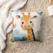Schattigee Giraffe Waterverf Kinder Illustratie Kw Kussen (Deken)