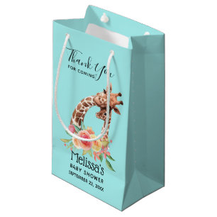Schattigee Giraffe Waterverf mam & baby jongen dan Klein Cadeauzakje