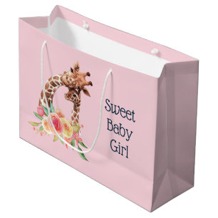 Schattigee Giraffe Waterverf Moeder & Baby Meisje Groot Cadeauzakje