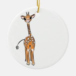 Schattigee giraffentekening keramisch ornament