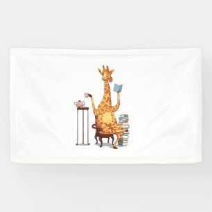 Schattigee Giraffes, boeken en theekado Spandoek