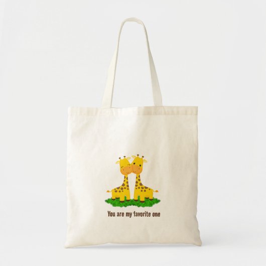 Schattigee Giraffes Dierlijke Canvas tas (Voorkant)
