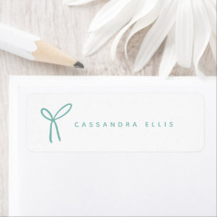 Schattigee Girly Aqua Ribbon Bow Custom Etiket