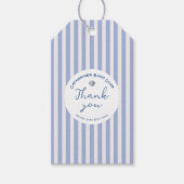 Schattigee Girly Blue Coastal Cowgirl Stripe Bedan Cadeaulabel (Voorkant)