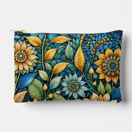 Schattigee Girly Blue Zonnebloem Tuin Abstracte Ku Etui (Voorkant)