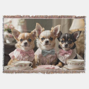 Schattigee Girly Chihuahua Tea Party Deken
