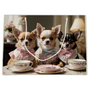Schattigee Girly Chihuahua Tea Party Groot Cadeauzakje