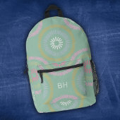 Schattigee Girly Groene en Roze Monogram Initialen Bedrukte Rugzak