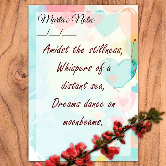 Schattigee Girly Hartballonnen 4" x 6" Post-it® Notes