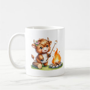 Schattigee Girly Highland Koe Camping Smores Koffiemok