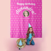 Schattigee Girly Hot Pink Bow Pattern Foto Bday We Wandkleed