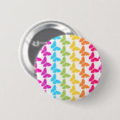 Schattigee Girly Kleurrijke Regenboog Vlinderpatro Ronde Button 5,7 Cm (Voorkant /achterkant)