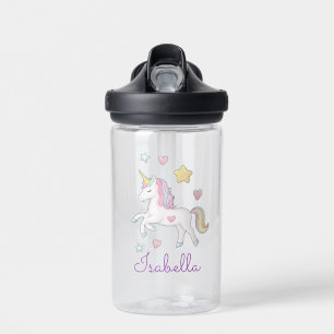 Schattigee Girly Magical Unicorn gepersonaliseerd Waterfles