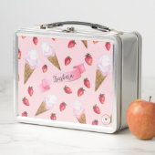 Schattigee Girly Pink gepersonaliseerde aardbeieni (In situ)