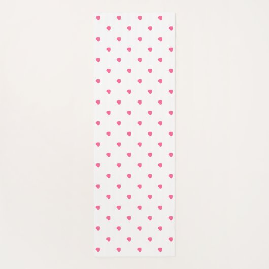 Schattigee Girly Roze & Wit gestippelde harten met Yogamat (Achterkant)