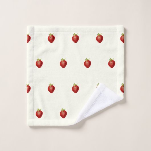 Schattigee Girly Strawberry op Ivoorwit Bad Handdoek (Wasdoekje)