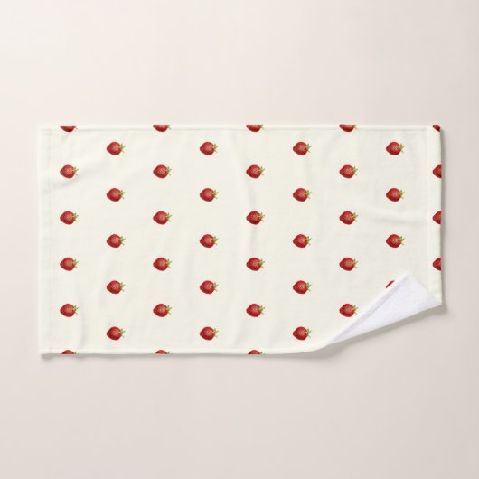 Schattigee Girly Strawberry op Ivoorwit Bad Handdoek (Handdoek)