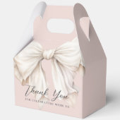 Schattigee Girly White Bow op Roze Bedankt Bedankdoosjes (Voorkant)