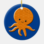 Schattigee glanzende octopus Cartoon Keramisch Ornament (Achterkant)