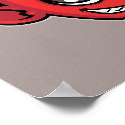 Schattigee glimlachende Cartoon Duivel Poster (Hoek)