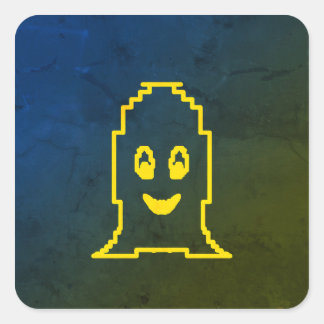 Schattigee glimlachende geest vierkante sticker