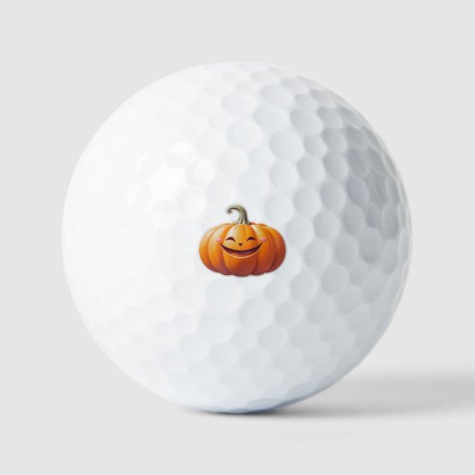 Schattigee glimlachende pompoen – leuke Herfst per Golfballen (Voorkant)