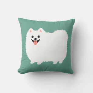 Schattigee Glimlachende Witte Pommerse Happy Fluff Kussen