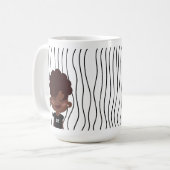 Schattigee glimmende vrouw gestreepte Mok. Kies uw Koffiemok (Voorkant links)