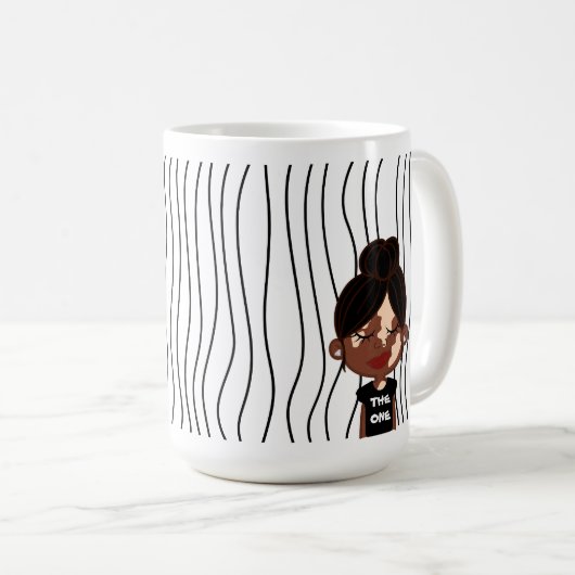 Schattigee glimmende vrouw gestreepte Mok. Kies uw Koffiemok (Voorkant rechts)