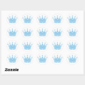 Schattigee Glitter Baby Blauwe Kroonprins Ronde Sticker (Vel)