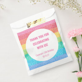 Schattigee glitter regenboog aangepaste verjaardag bedankzakje