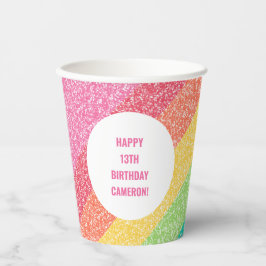 Schattigee Glitter Regenboog Kleurrijke Custom Ver Papieren Bekers