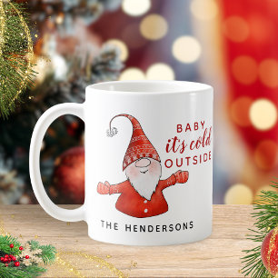 Schattigee Gnome Baby Het is koud Buiten Kerstmis Koffiemok