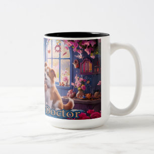 Schattigee Gnome dierenarts Tweekleurige Koffiemok