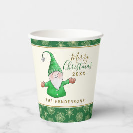 Schattigee Gnome Green Christmas Papieren Bekers