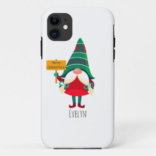 Schattigee Gnome Holding Placard met Groeten iPhone 11 Hoesje