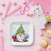 Schattigee Gnome Kerst Papier Borden Papieren Bordje (Feest)