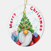 Schattigee Gnome kerstversiering Keramisch Ornament (Links)