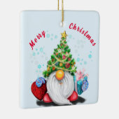 Schattigee Gnome kerstversiering Keramisch Ornament (Rechts)