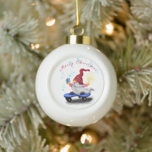 Schattigee Gnome kerstversiering Keramische Bal Ornament